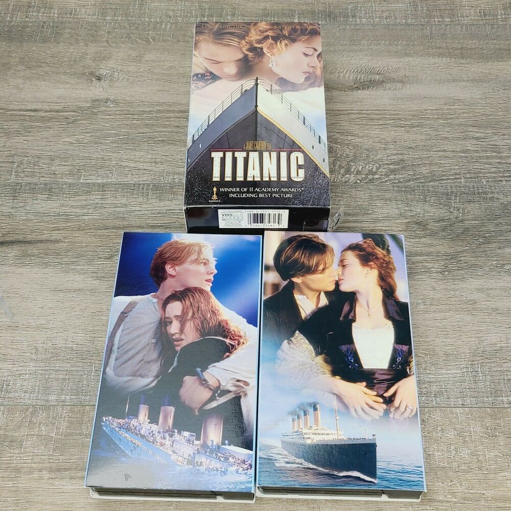 Titanic (VHS, 1998, 2-Tape Set) Leonardo DiCaprio Kate Winslet